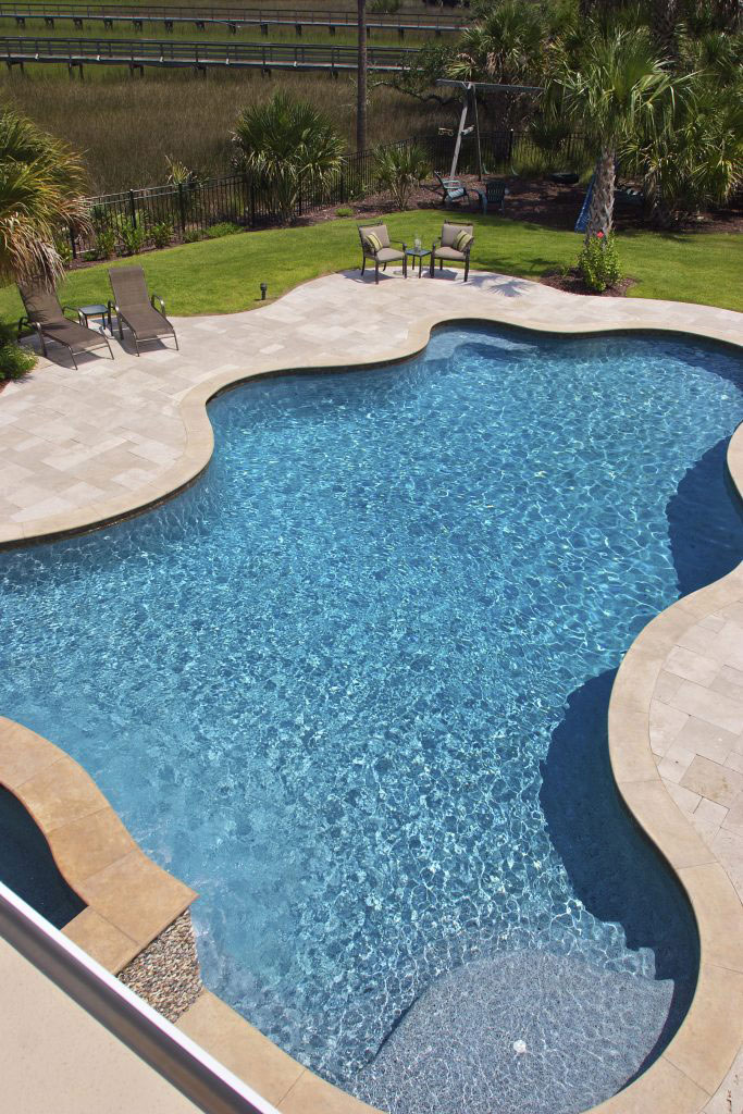 Free Form Pool Spa Combo in Dunes West, SC | Aqua Blue Pools