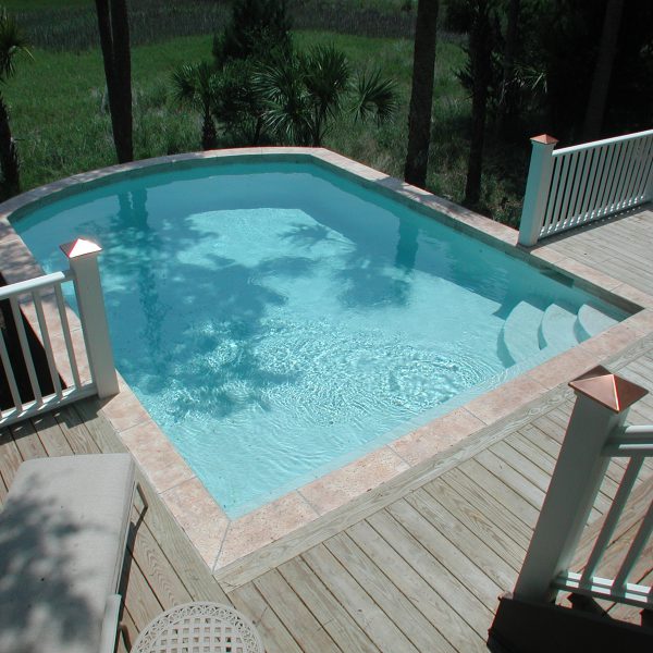 Custom Curved Elevated Pool Top View