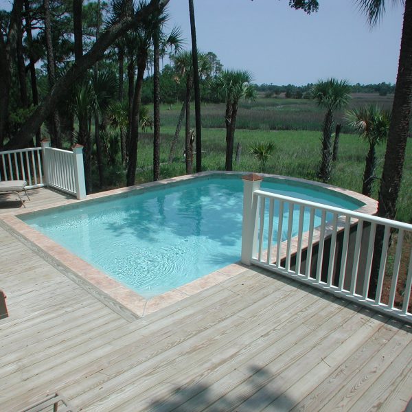 Custom Curved Elevated Pool Right View