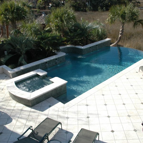 Infinity Pool with Custom Spar and Water Feature