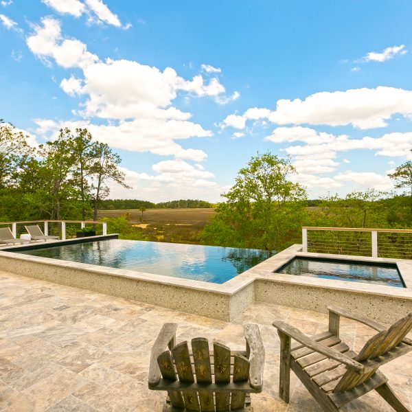 Custom Infinity Pool overlooking Trees in a Field Right View