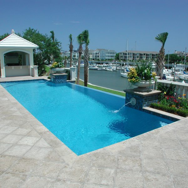 Custom Infinity Pool overlooking a Marina