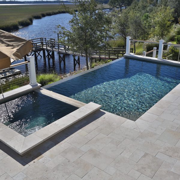 Infinity Pool with Custom Spa Left Side View