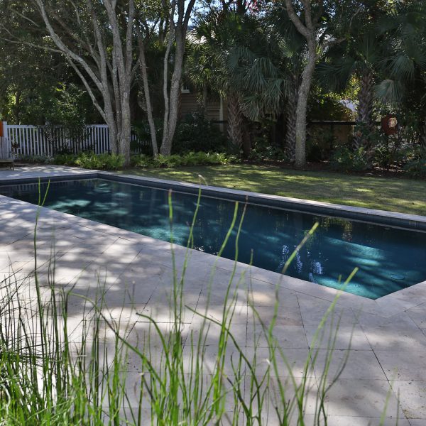Geometric Pool Backyard Side View