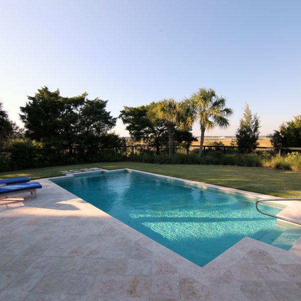 Backyard Family Swimming Pool - Geometric Design Front View