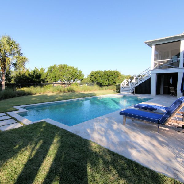 Backyard Family Swimming Pool - Geometric Design Side View