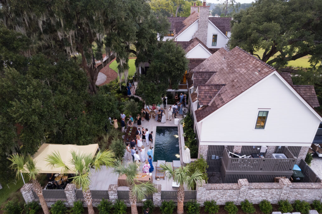 Aerial view of the opening party at the Southern Living Idea House